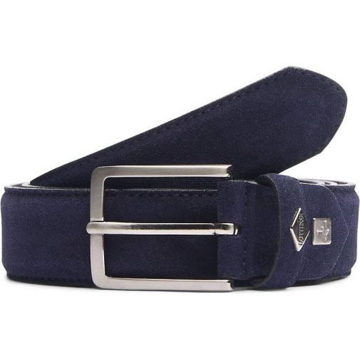 Lottusse Kalbsveloursleder In Marineblau Mit Schnalle