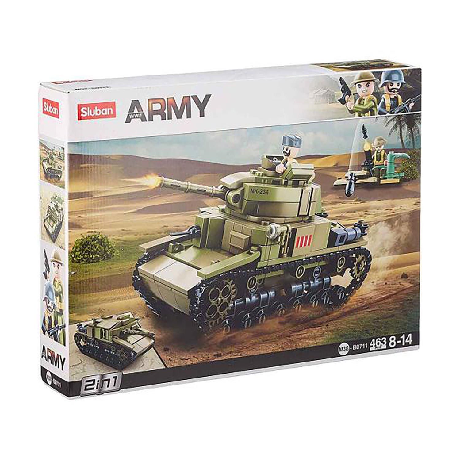 WWII - Italienischer Panzer 2in1 - Bausteine Set M38-B0711