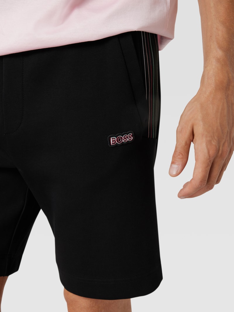 Sweatshorts mit Label-Detail Modell 'Headlo' in schwarz