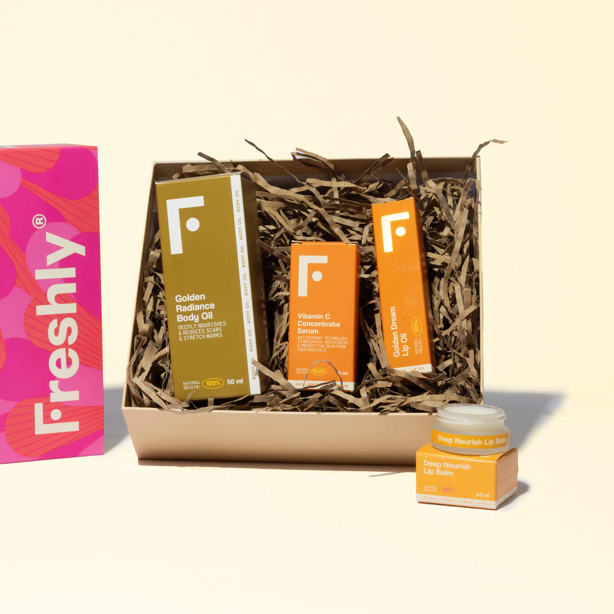 Set za tijelo s vitaminom C i hidratacijom - Setovi za lice i tijelo, ulje za smanjenje strija, posvjetljujući serum za lice, sjajilo, balzam za usne