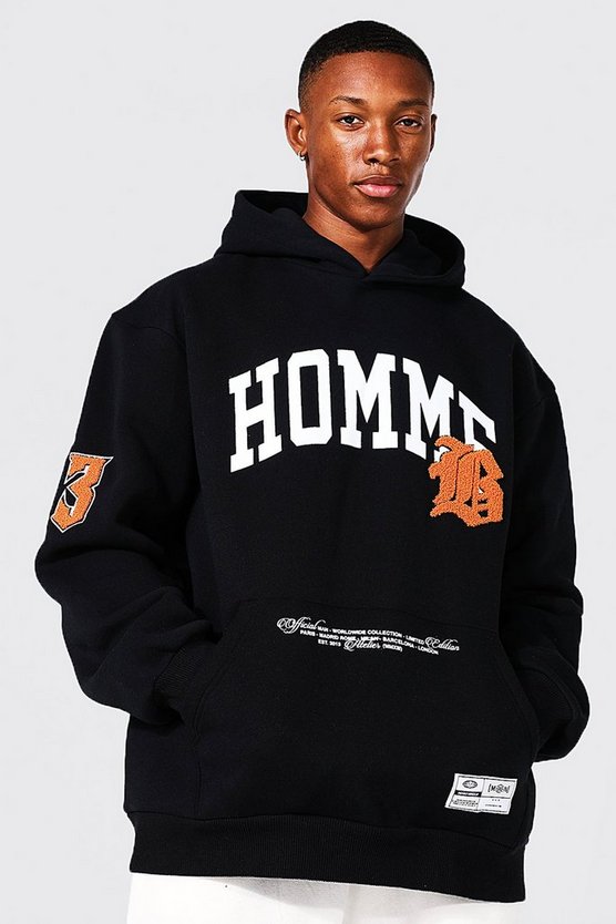 Oversize Homme Hoodie mit Applique