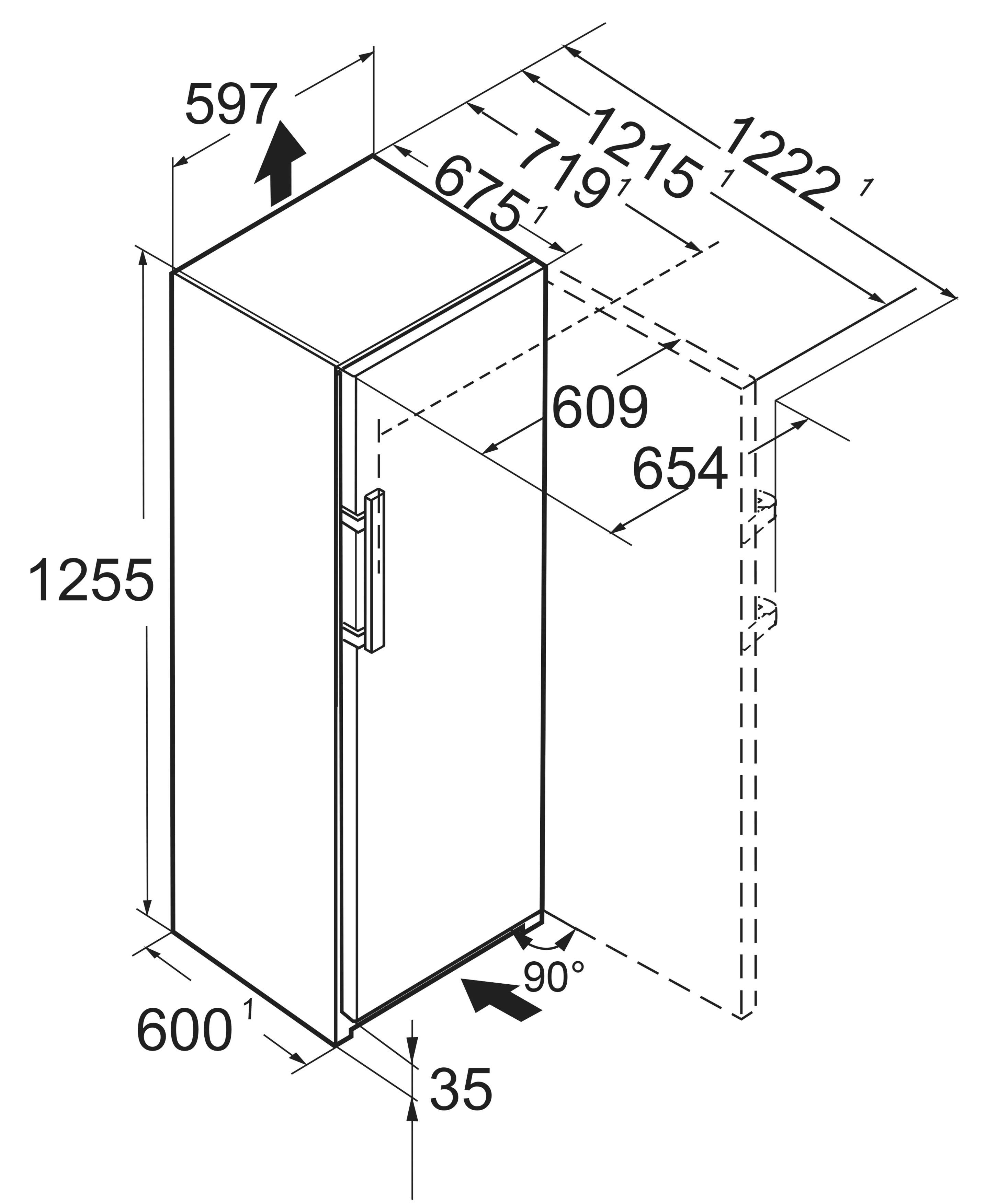 Liebherr Gefrierschrank FNd 4254, 125,5 cm hoch, 59,7 cm breit