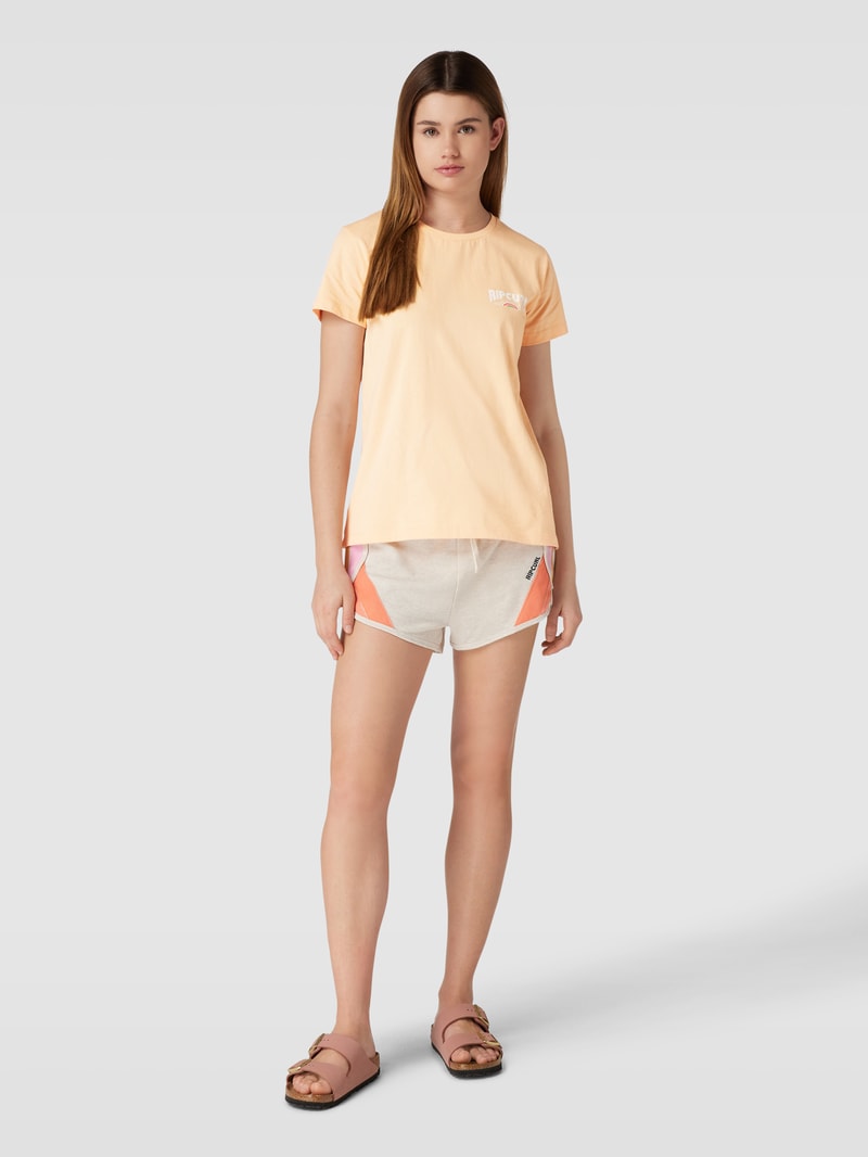 T-Shirt mit Label-Prints Modell 'DAYBREAK' in orange