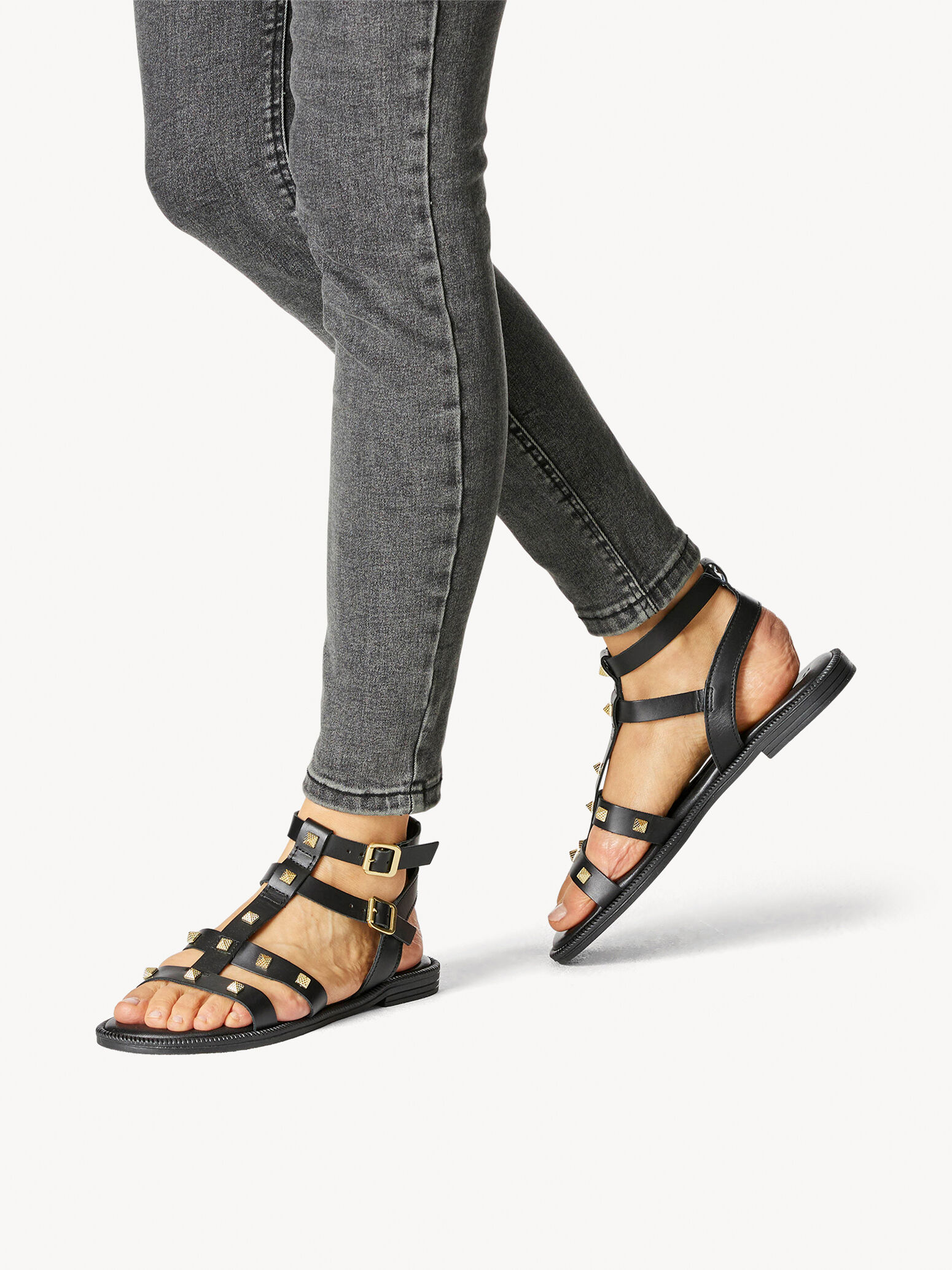 Sandale en cuir - noir