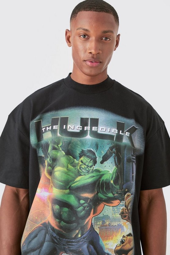Oversize T-Shirt mit lizenziertem The Hulk Print