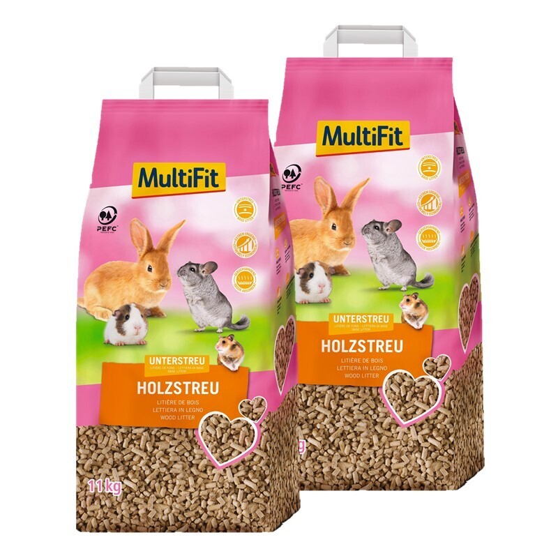 MultiFit Streu & Stroh MultiFit Natur-Holzstreu 2x11 kg