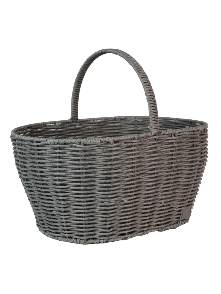 UNUS Einkaufskorb Rattan-Optik Henkelkorb in Grau günstig kaufen