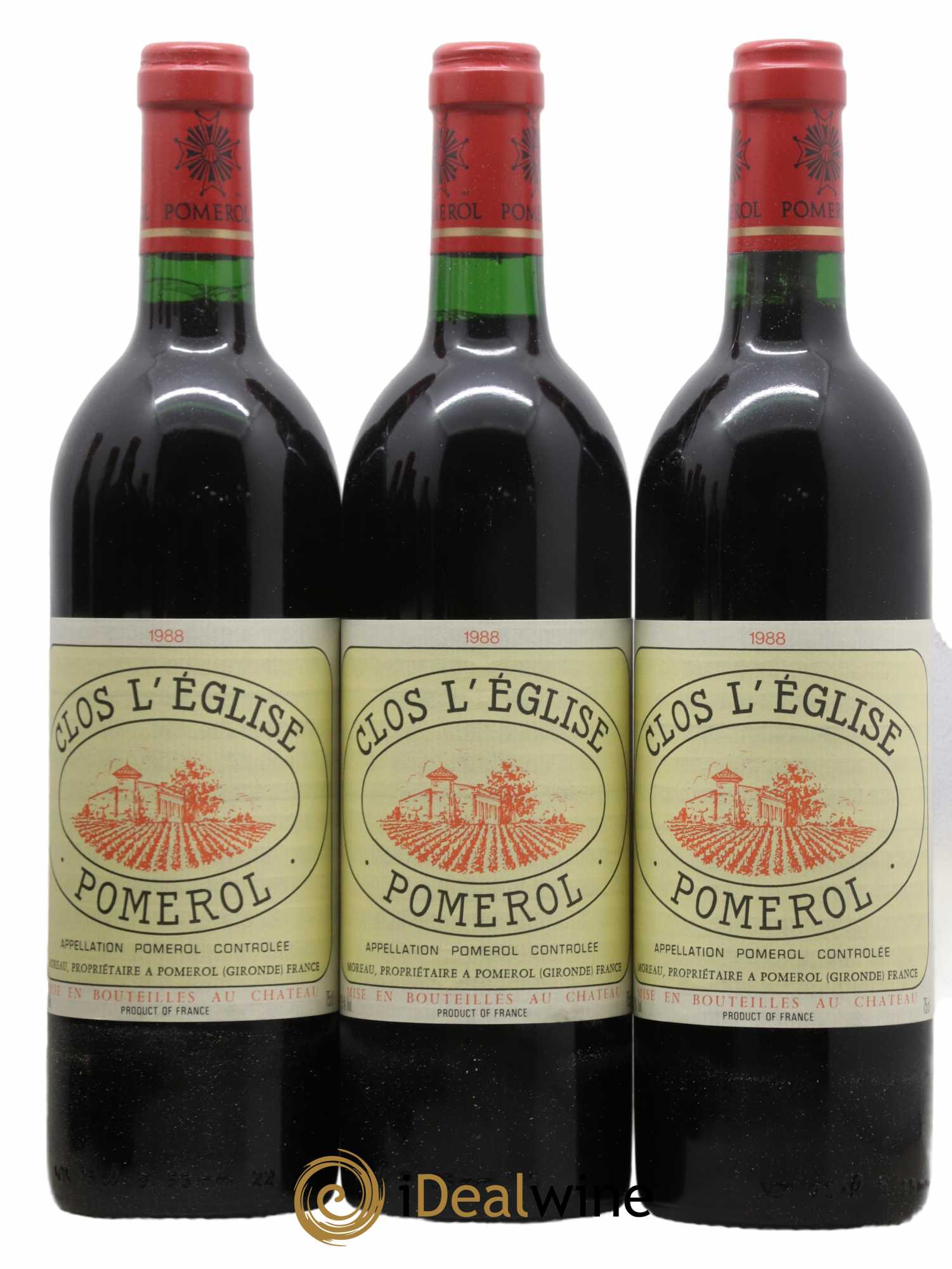 Pomerol Clos l'Eglise 1988 - Lot de 12 Bouteilles
