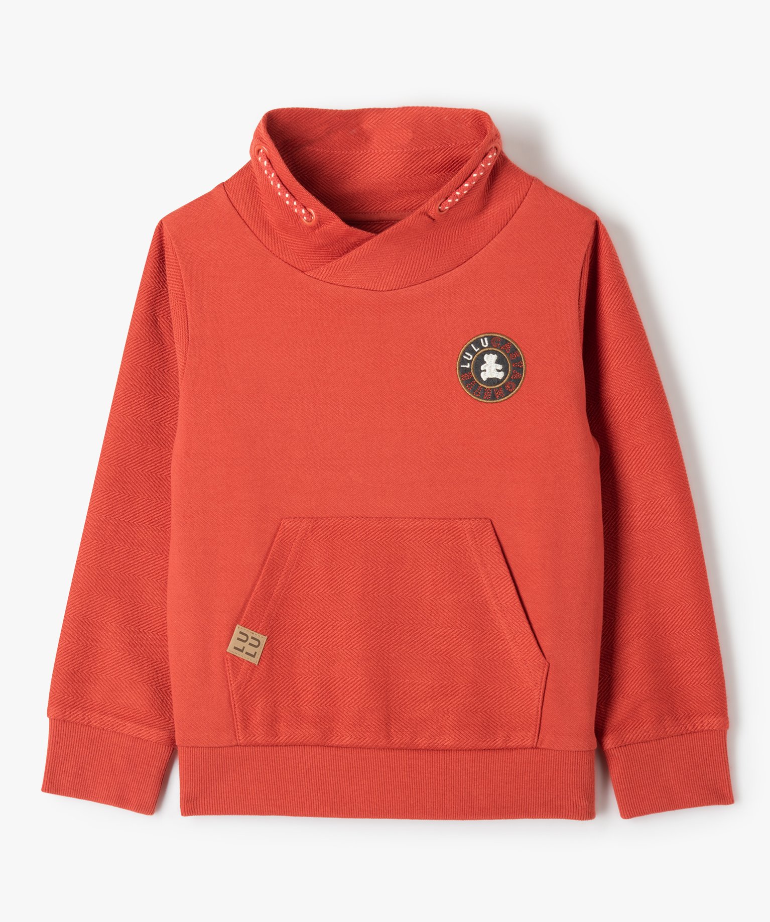 Sweat Garçon brodé à col chale - LuluCastagnette rouge | GEMO