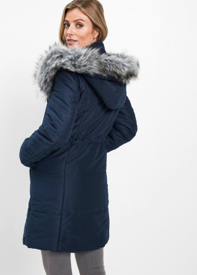 Longjacke mit Fellimitat