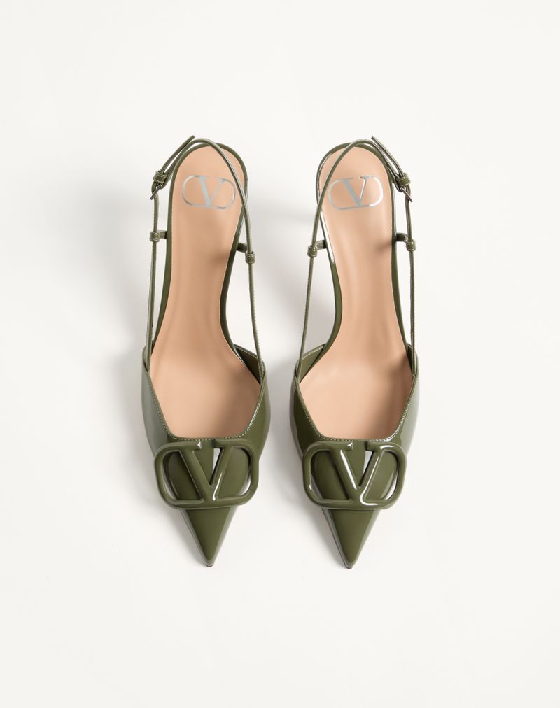 VLogo Signature Patent Slingback Pump 80mm