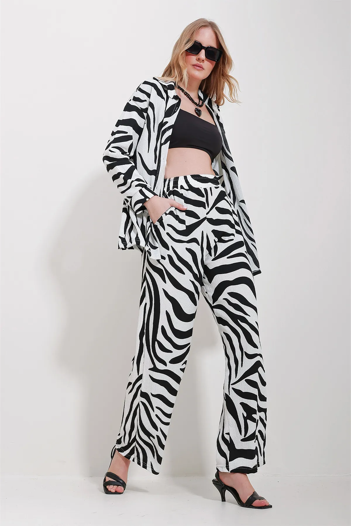 Trend Alaçatı Stili  Zweiteiler - Schwarz - Regular Fit