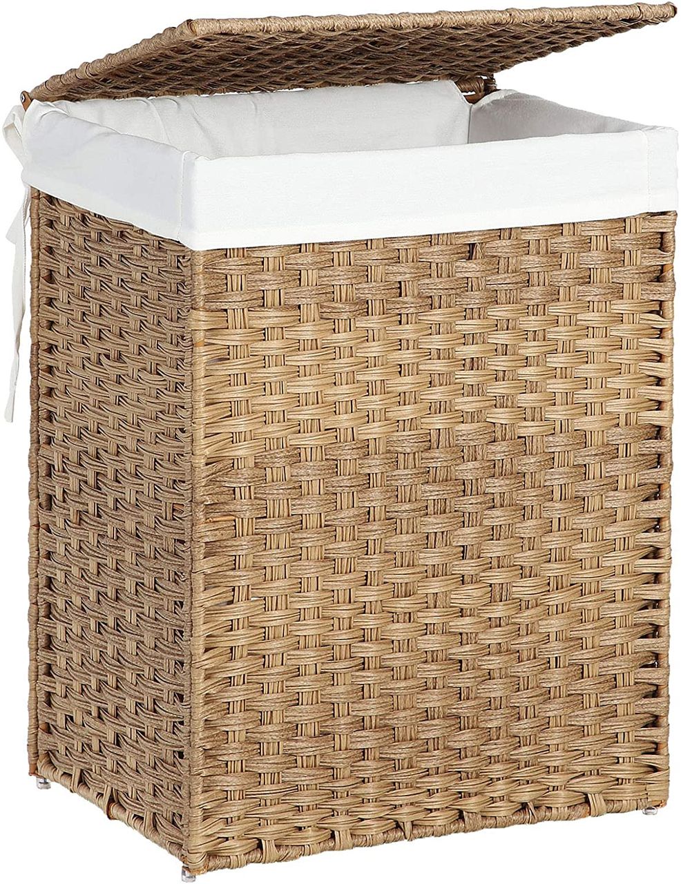 Songmics Wäschekorb, 45.5x32x61.0cm, gelb