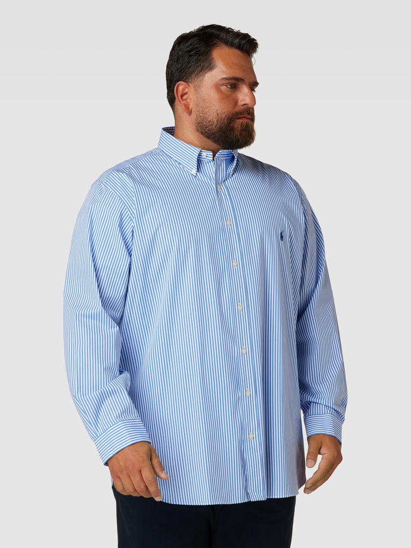 PLUS SIZE Freizeithemd mit Streifenmuster in hellblau