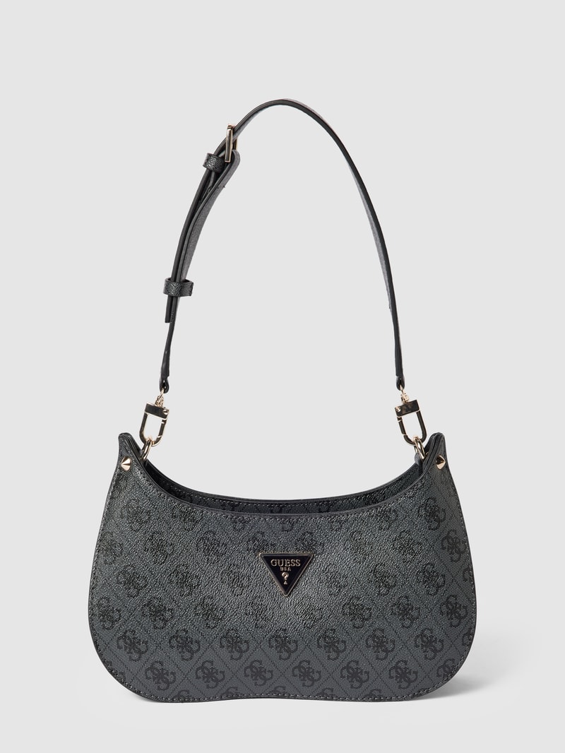 Handtasche mit Allover-Label-Details Modell 'MERIDIAN' in graphit