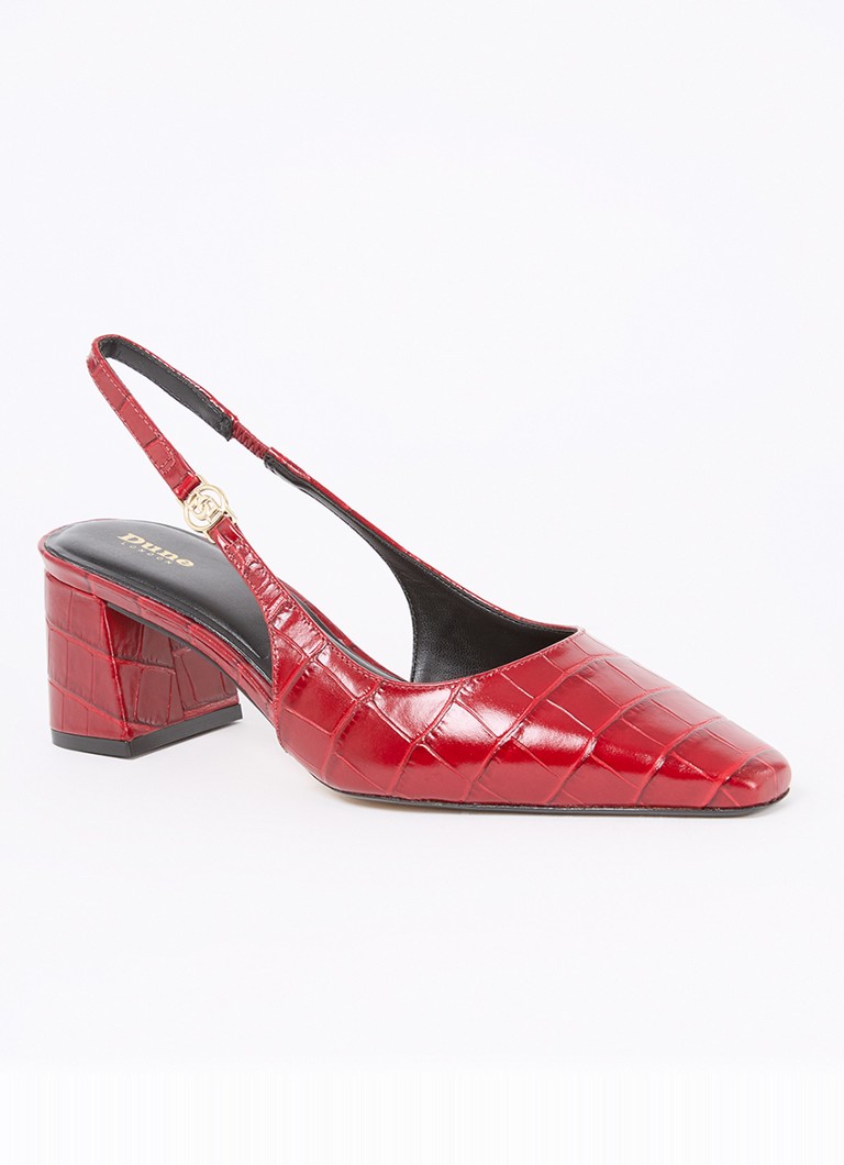 Pantofi cu toc slingback Dune London Contact, din piele cu textură de crocodil.