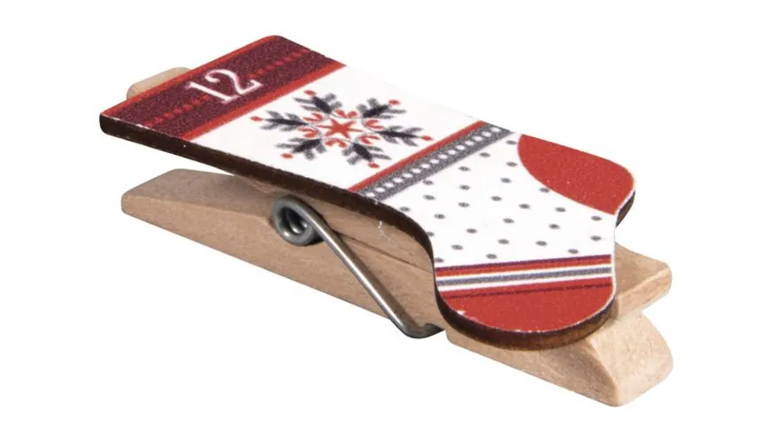 Rayher Adventskalenderzahlen Socken 1-24 mit Klammer