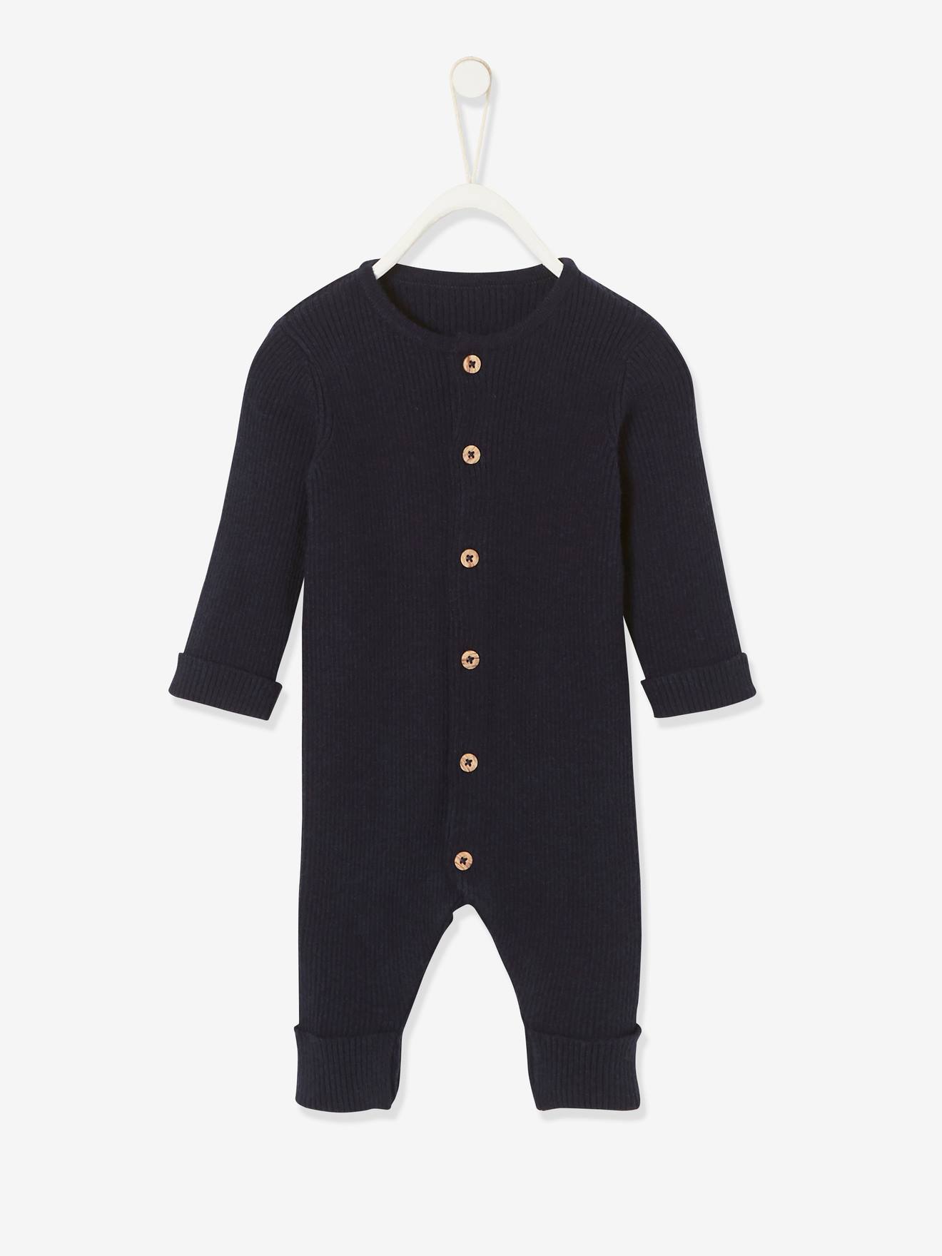 Vertbaudet Baby Overall, lange Ärmel Oeko-Tex - nachtblau
