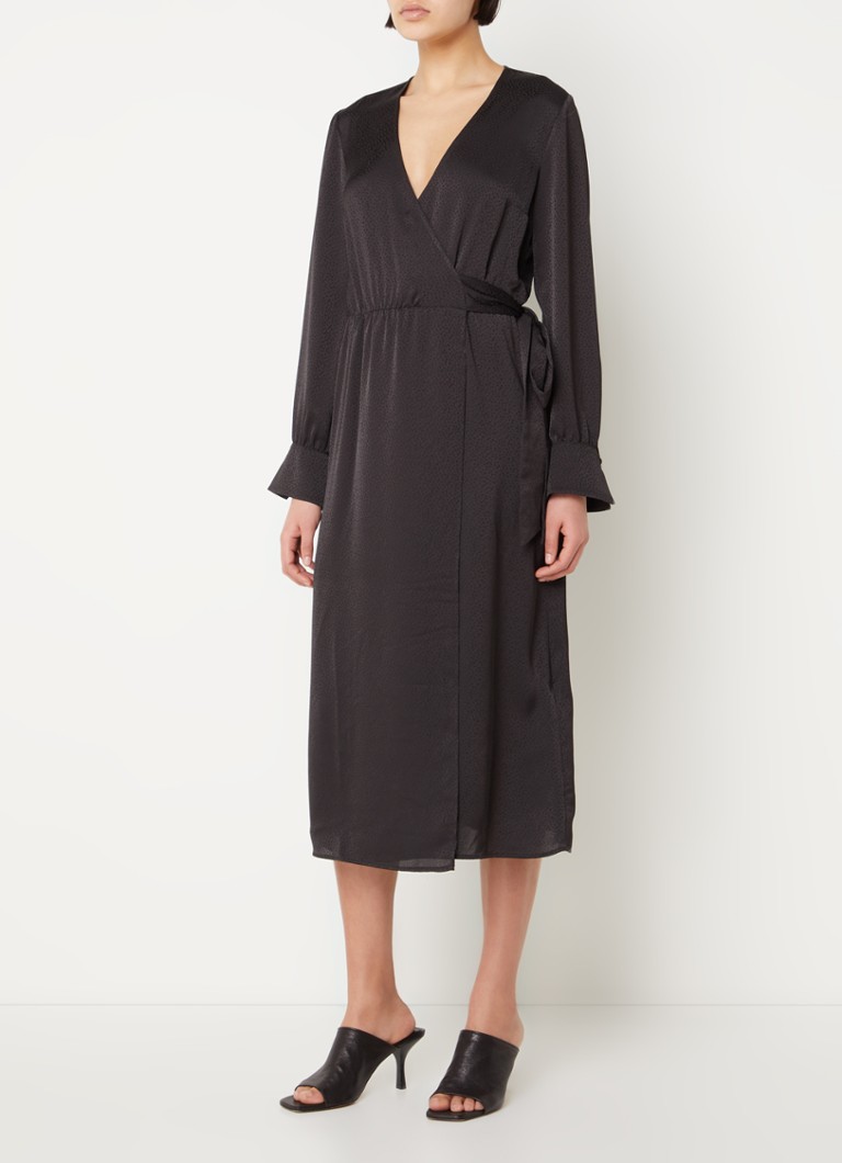 Vestido midi cruzado texturizado Iris de ba&sh