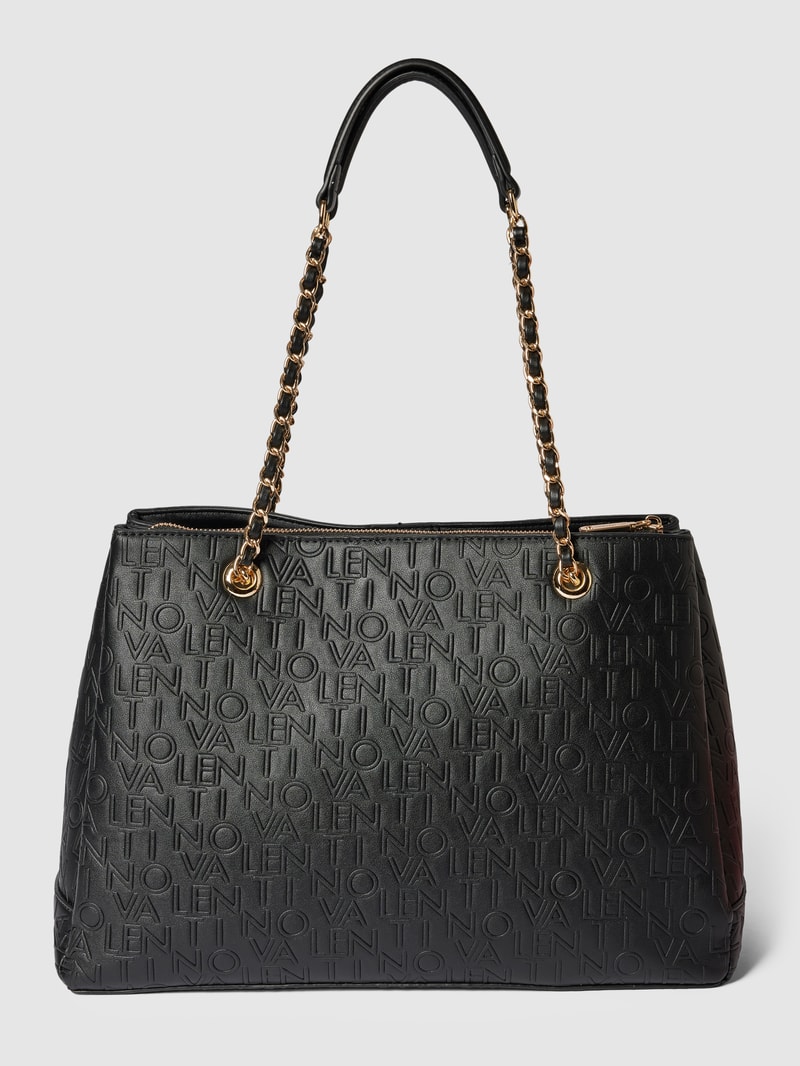 Shopper mit Allover-Muster Modell 'RELAX' in schwarz