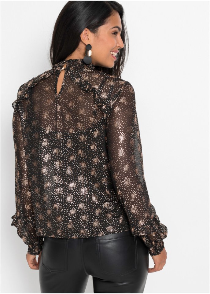 Mesh-Shirt mit Folienprint