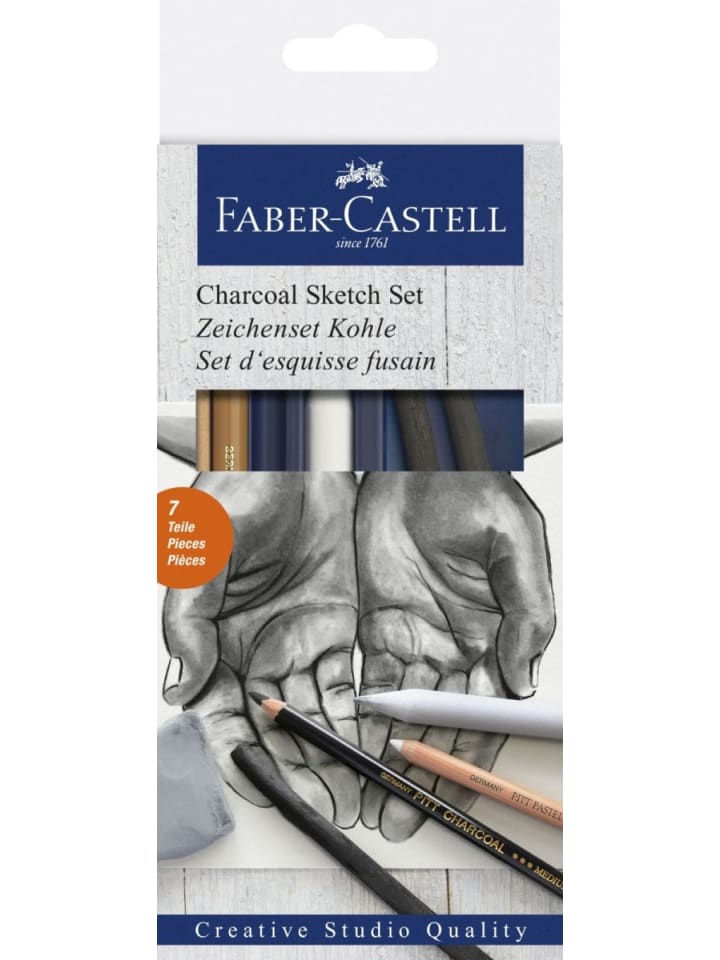 Faber-Castell Zeichenset Kohle Sketch sortiert im Etui günstig kaufen onesize