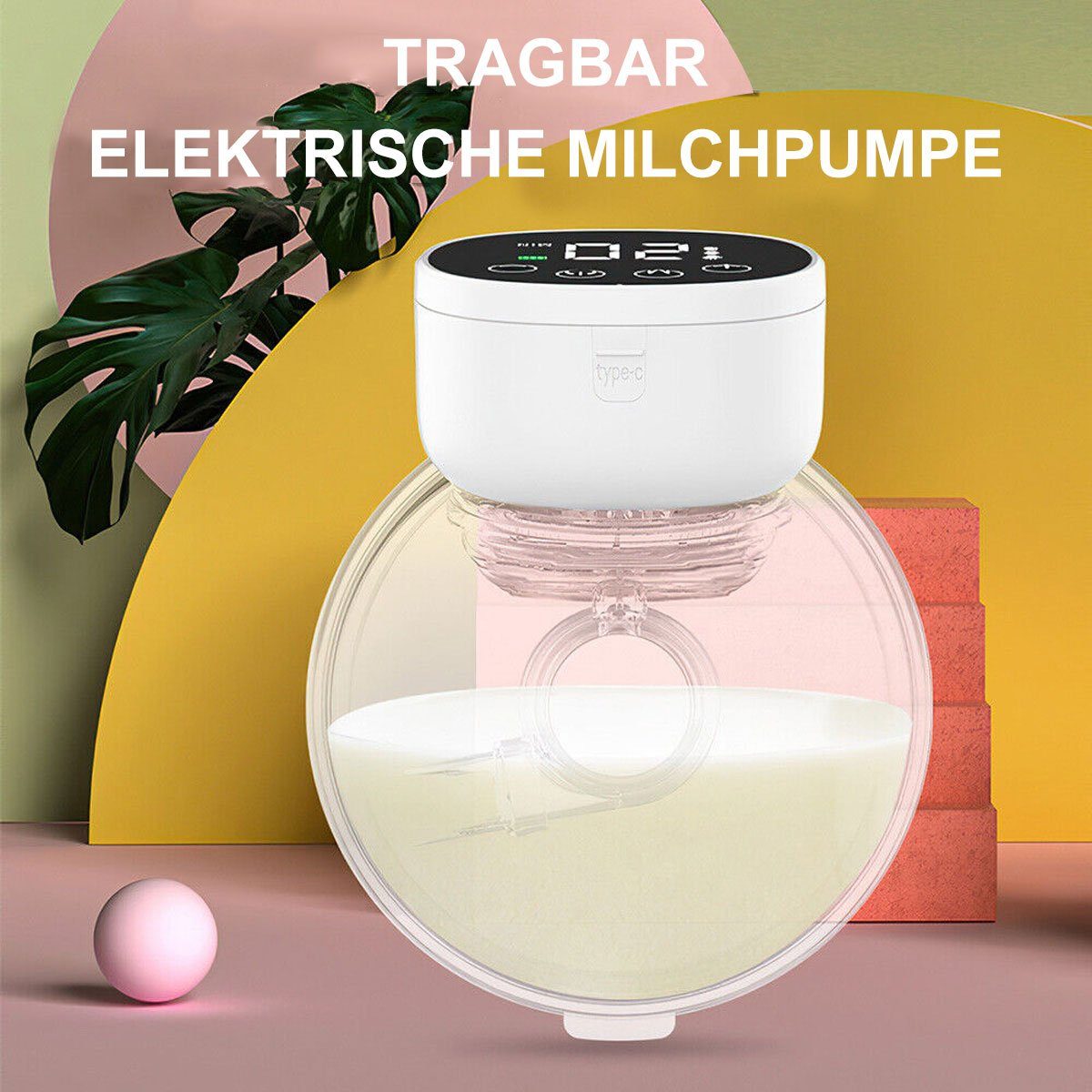 Yoyaxi Elektrische Milchpumpe Automatische Doppelmilchpumpe mit Stummschaltung, Elektrische Milchpumpe mit USB, Baby-Säuglingsernährung
