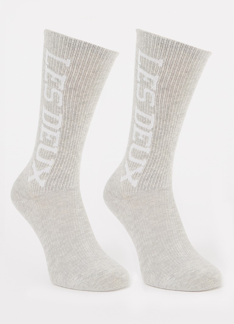 Meias Les Deux Vertigo em mistura de algodão orgânico com estampa do logotipo, pacote com 2 pares