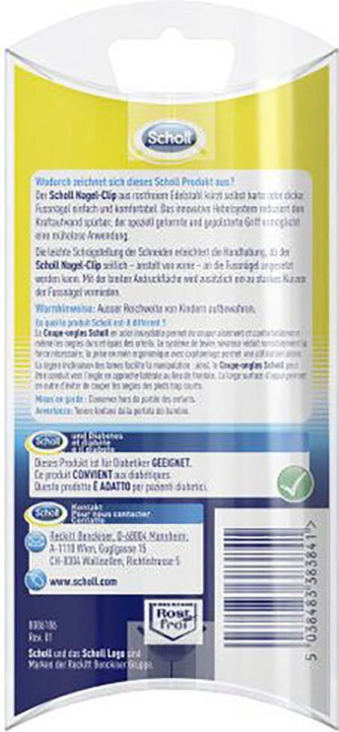 Scholl Fußnagelknipser Nagel-Clip, rostfrei