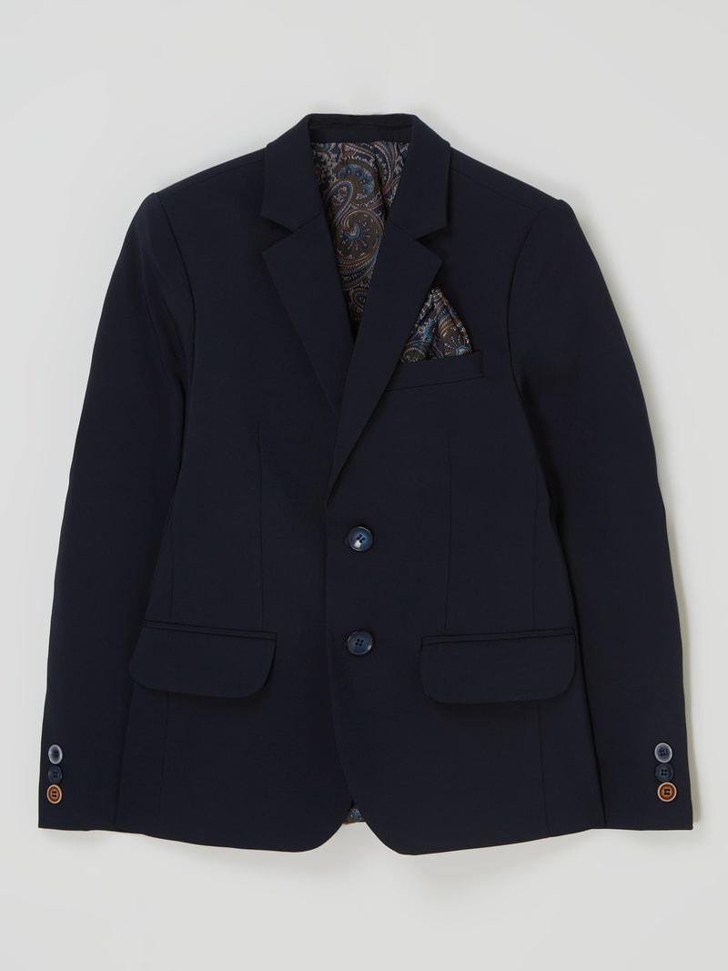 Slim Fit 2-Knopf-Sakko mit Stretch-Anteil Modell 'Stefano' in marineblau