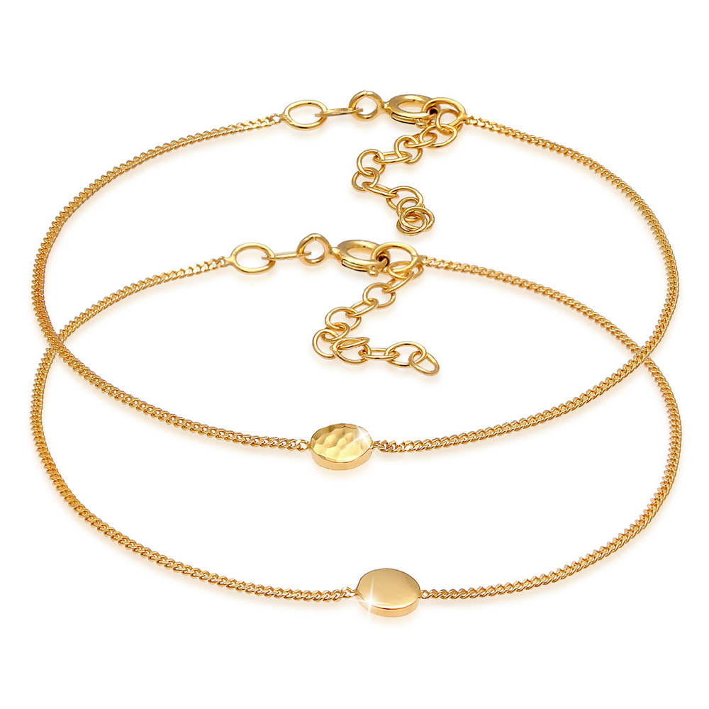 Elli Elli Bracelet Cercle de plaquettes pour dames - Tendance Geo Look Basic en argent Bracelet
