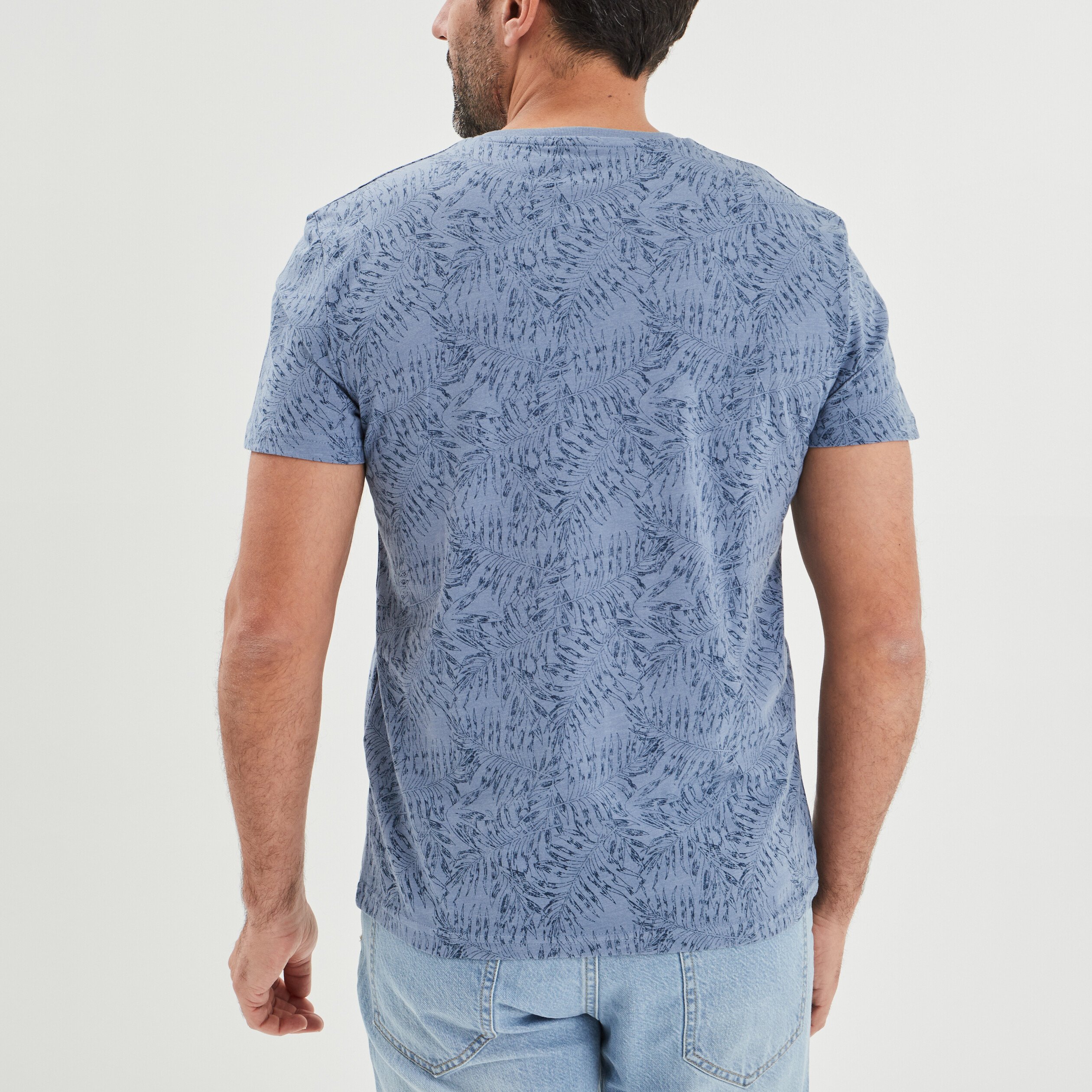T-shirt manches courtes Creeks bleu gris homme | La Halle