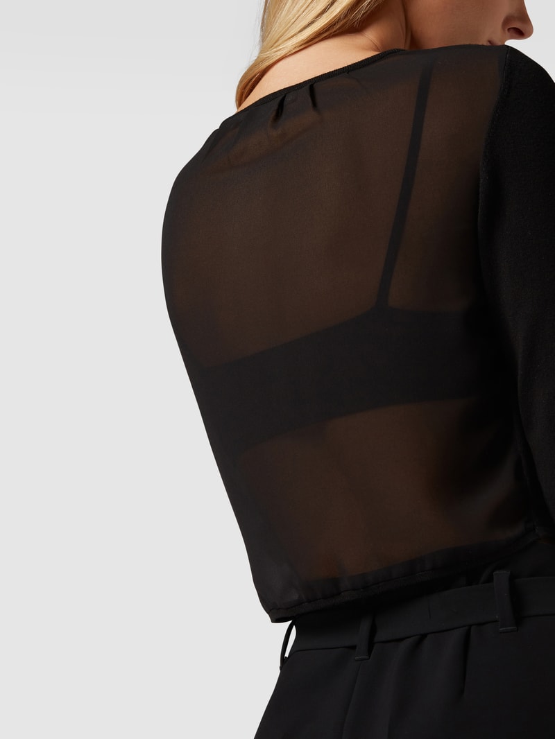 Bolero mit Rückseite aus Chiffon in schwarz
