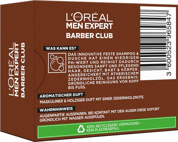L'Oréal Paris Men Expert Barber Club Festes Shampoo Rasierseife