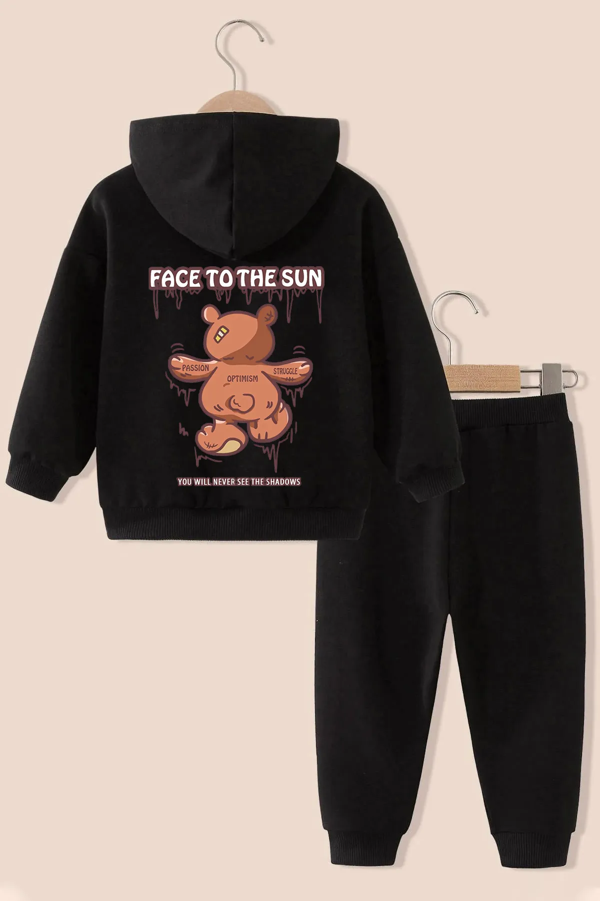 uyguntarz  Bedrucktes Trainingsanzug-Set „Face To The Sun“ für Kinder