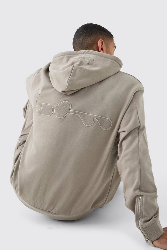 Oversize Hoodie mit gerippter Applikation