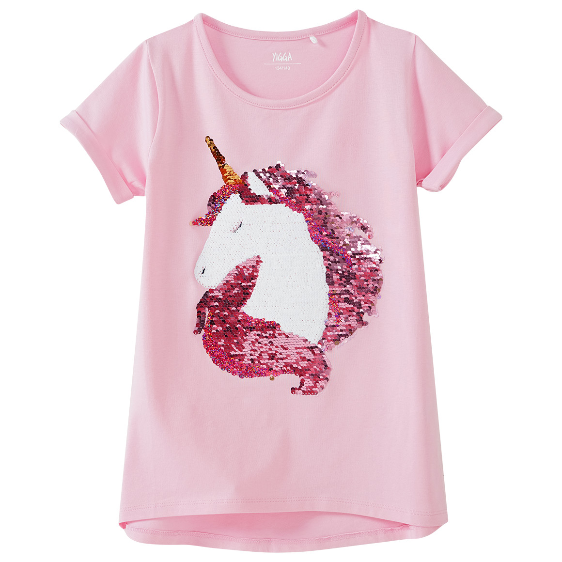 Mädchen T-Shirt mit Wendepailletten