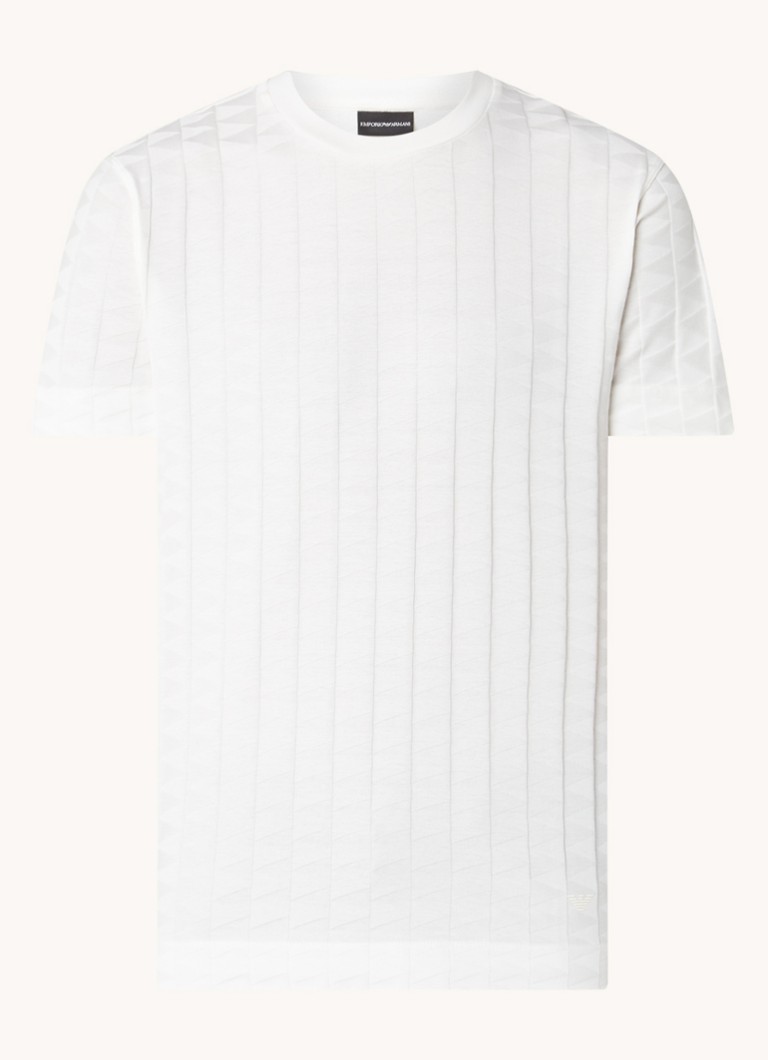Emporio Armani  T-shirt met streepprint en stretch