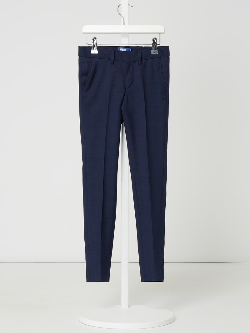 Regular Fit Anzughose mit Woll-Anteil Modell 'Solaris' in marineblau