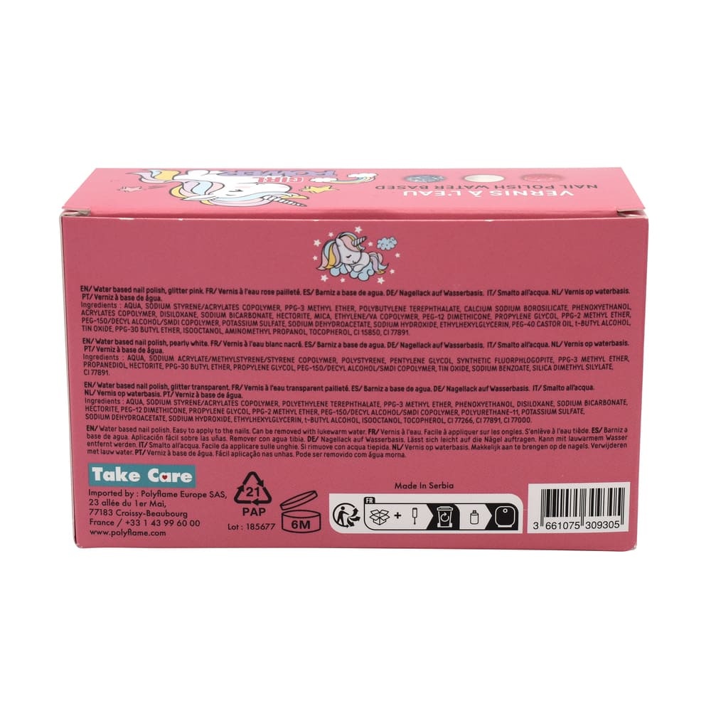 takecare Coffret de 3 vernis à l'eau  Licorne Vernis à l'eau
