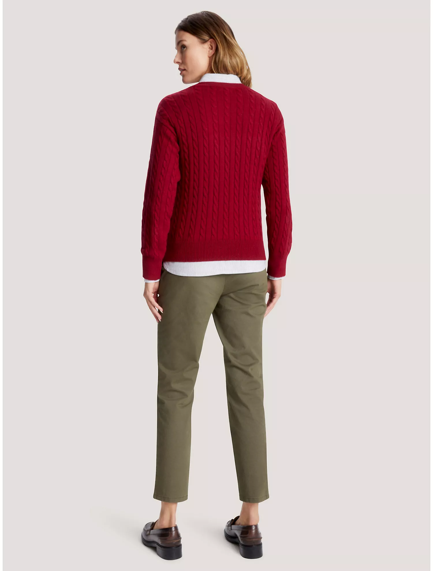 Relaxed Fit Cable Knit Sweater