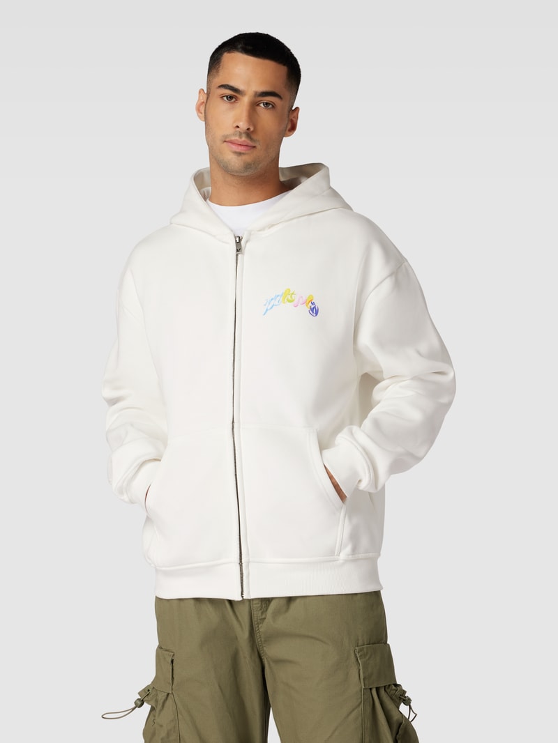 Oversized Sweatjacke mit Eingrifftaschen in offwhite