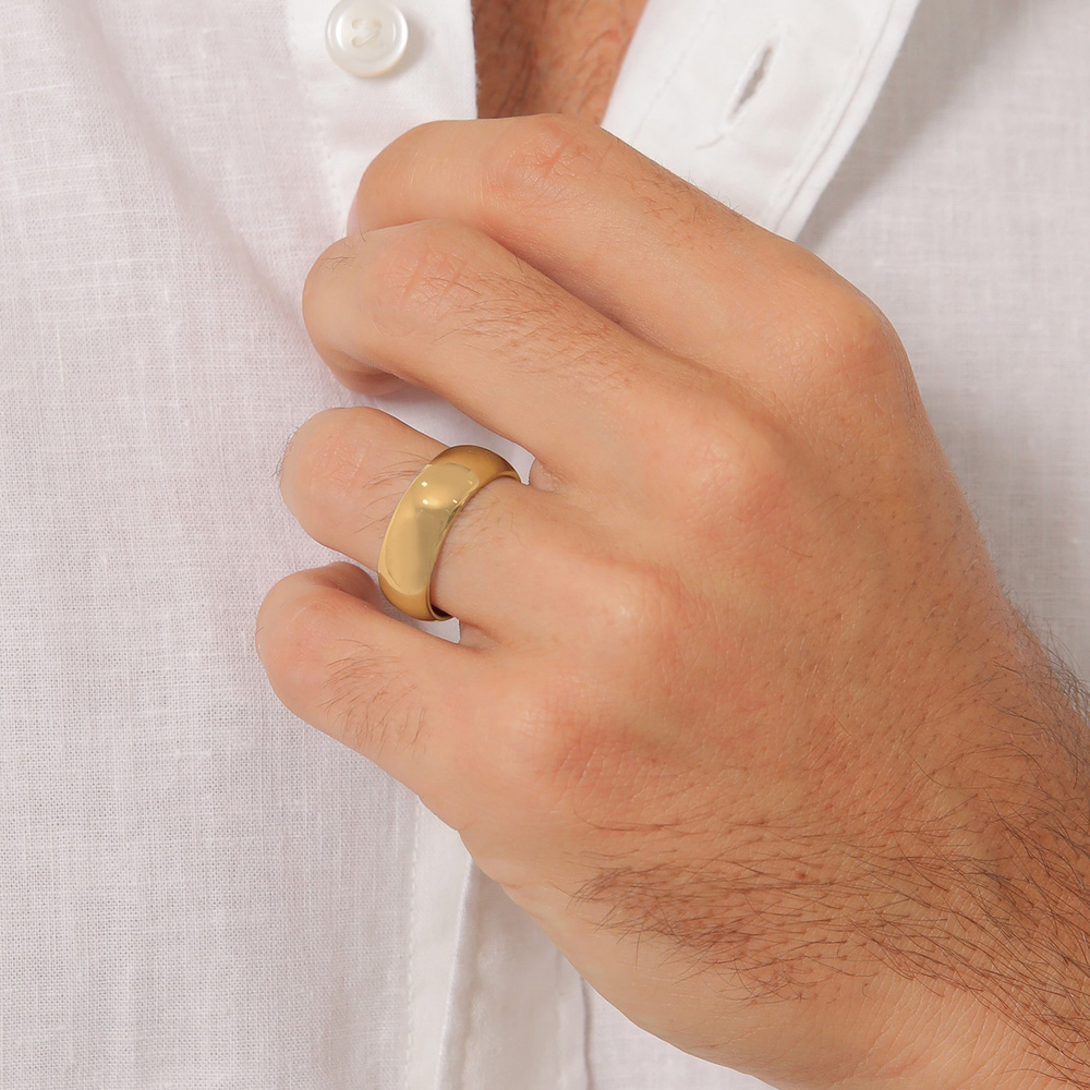KUZZOI KUZZOI Bague La tendance de base de la bannière masculine est robuste et lisse en Bague