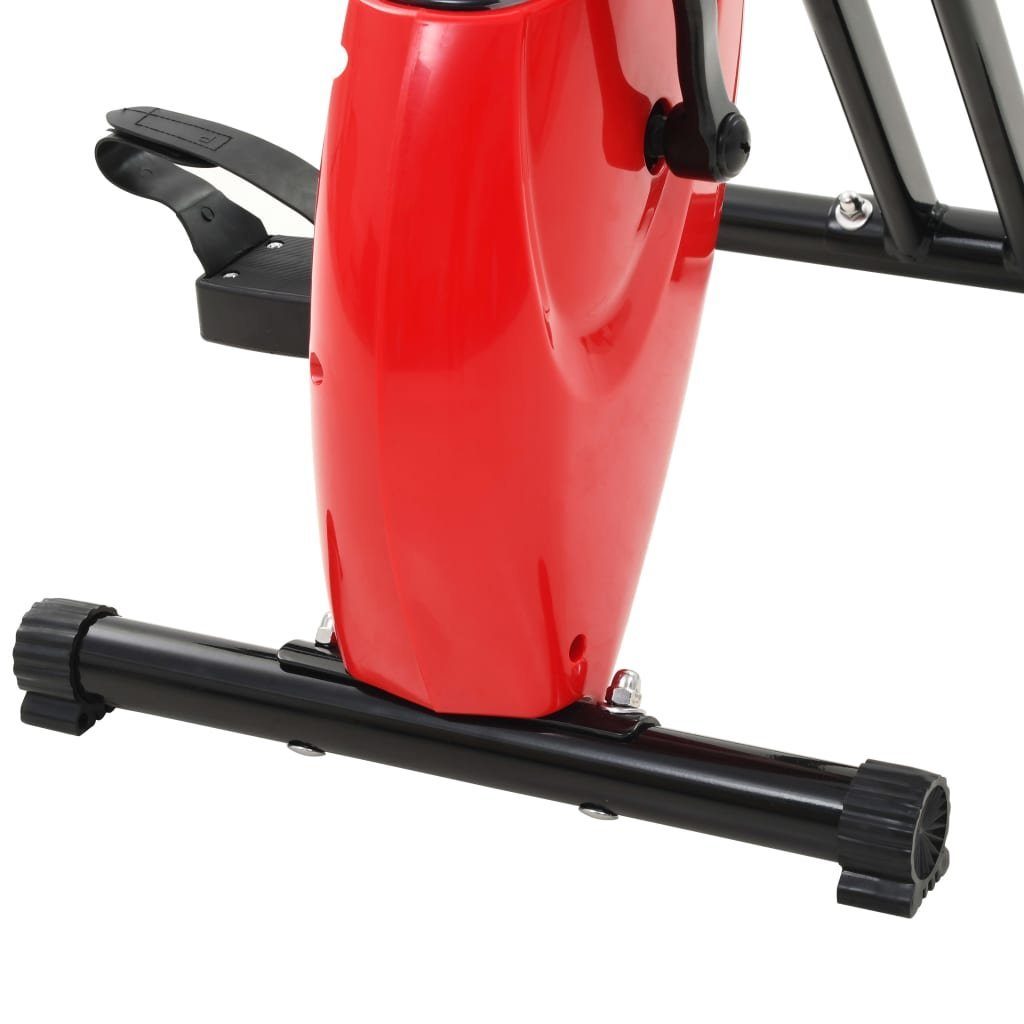 vidaXL Heimtrainer Magnetischer Heimtrainer X-Bike mit Pulsmessung Schwarz Rot