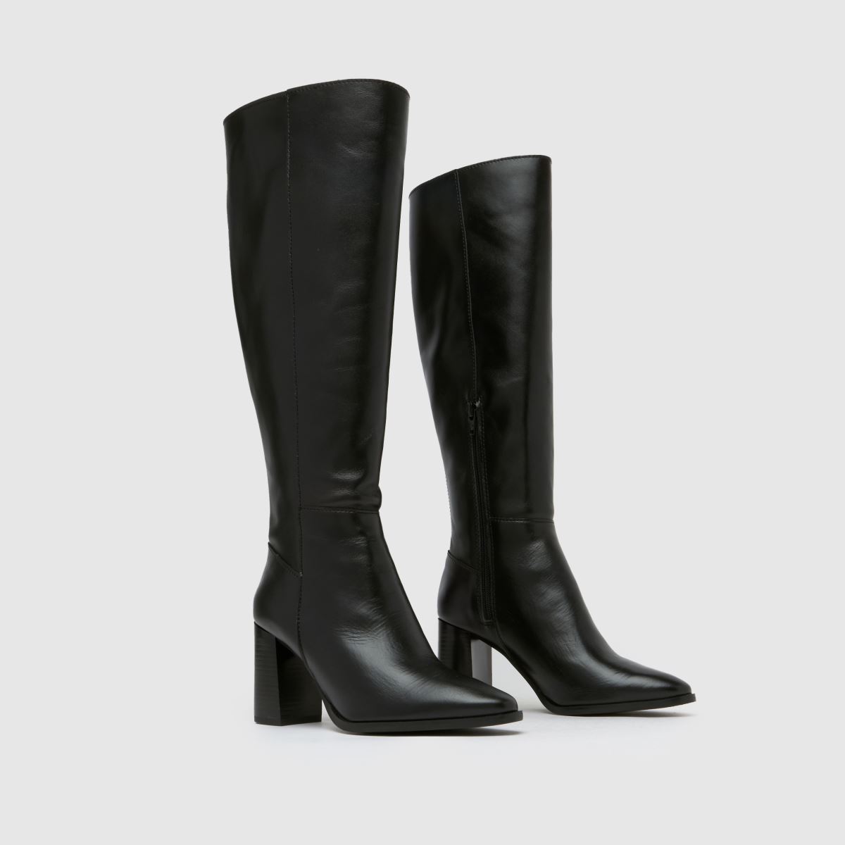 Schuh Dami – Svarta knähöga läderstövlar