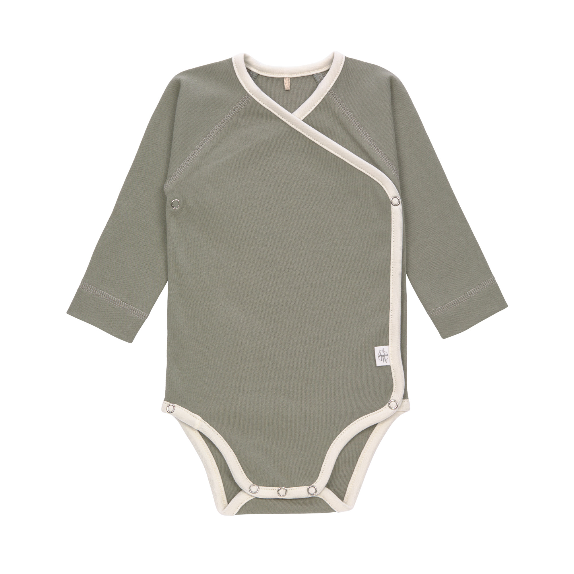 Baby Wickelbody (2er Set) langarm - Bio Baumwolle, Rosa Oliv