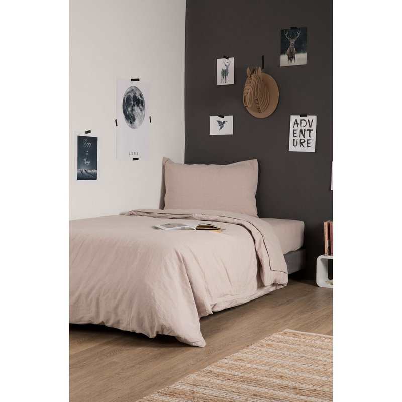 Drap plat 1 personne en Lin et Coton Bio 180 x 290 cm