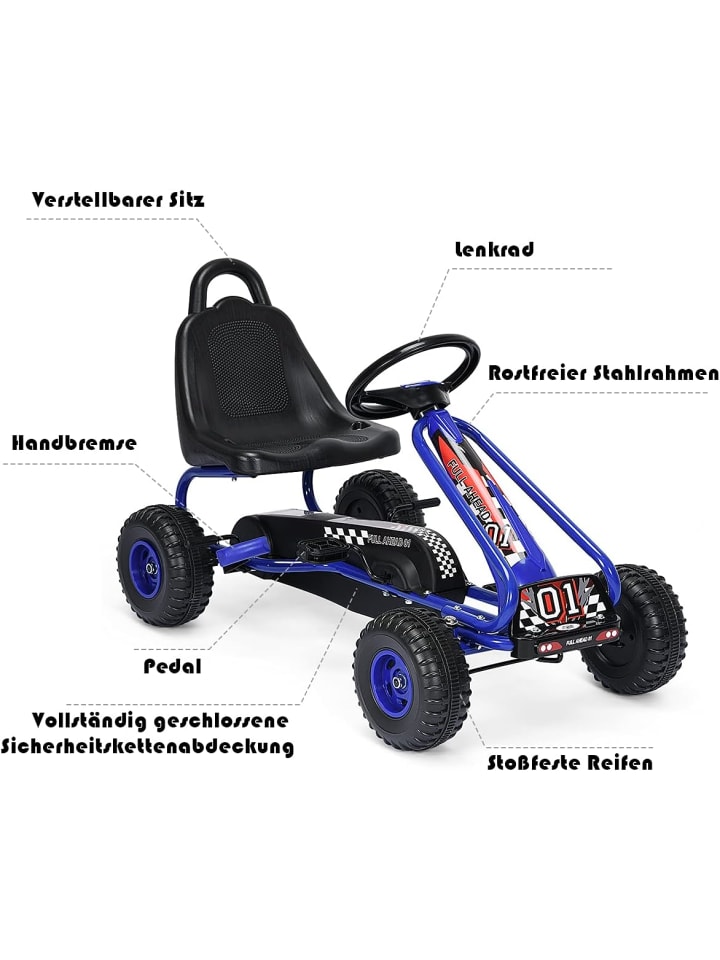 COSTWAY Gokart von 3-6 Jahren in Blau günstig kaufen 90 cm