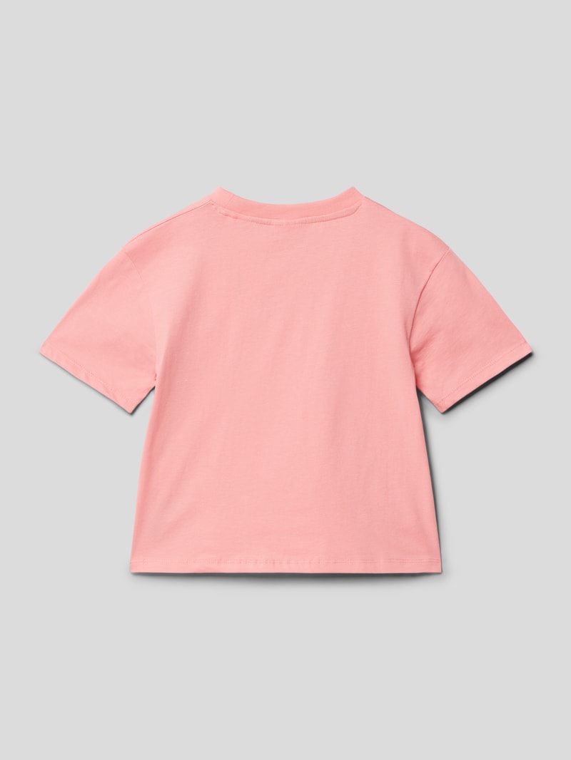 T-Shirt mit Label-Print in pink