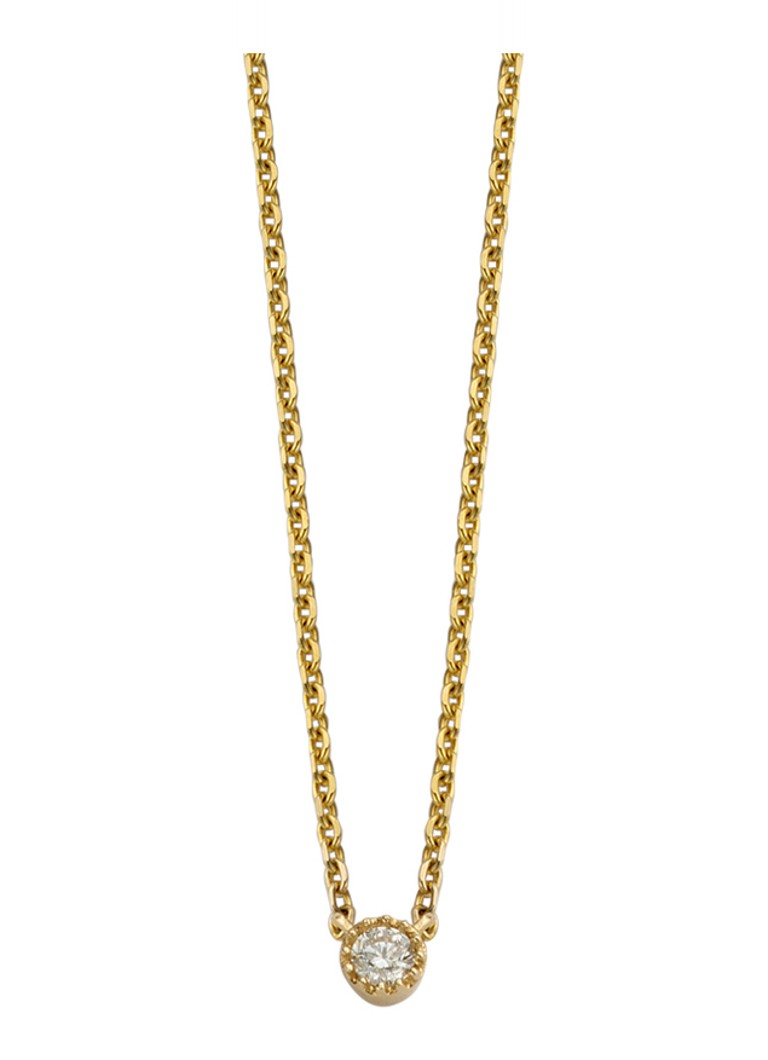 Diamond Point Yellow gold necklace 0.05 ct diamond Joy
